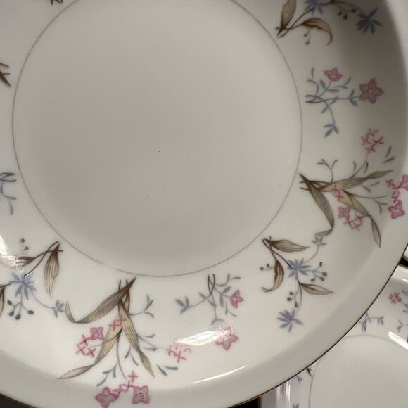 6 Vintage Meito China Japan "Lucille" Rimmed Soup Cereal Bowls Floral PRISTINE!! - Picture 9 of 11